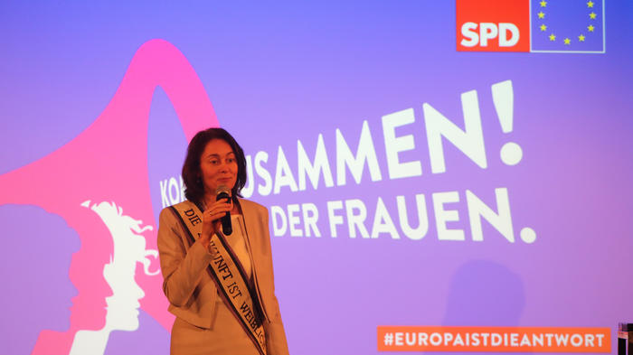 Bundesjustizministerin Katarina Barley bei der SPD-Veranstaltung anl&auml;sslich des Weltfrauentages. - Bild: zwd