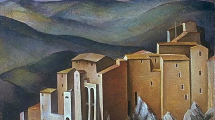 Alexander Kanoldt: Olevano (Ausschnitt), 2001 restituiert - Bild: Wikimedia/ Staatl. Kunsthalle Karlsruhe