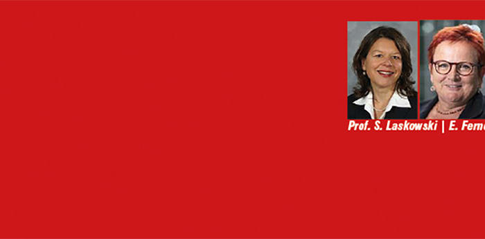 Prof. Dr. Silke Ruth Laskowski ist Leiterin des Fachgebiets Öffentliches Recht, Völkerrecht und Europarecht an der Uni Kassel; die ehemalige Parlamentarische Staatssekretärin Elke Ferner ist Vorstandsmitglied des Deutschen Frauenrates und Vorsitzende von UN Women Deutschland