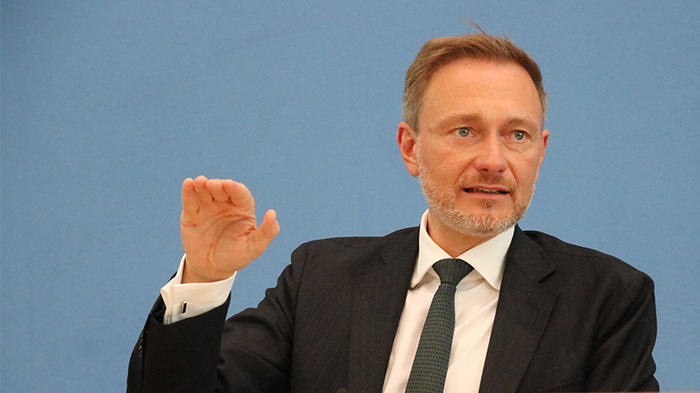 Bild zwd: Bundesfinanzminister Lindner in der Bundespressekonferenz am 05.07.2023