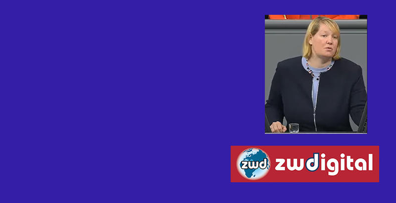 Bild: Wiebke Esdar am 26. Januar im Bundestagsplenum (Livestream BTG)