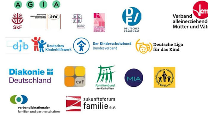 Alle beteiligten Verb&auml;nde des offenen Briefs Quelle: vamv